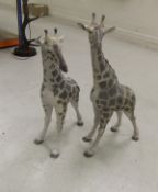 Two painted terracotta giraffe ornaments CONDITION REPORTS Well modelled and painted.