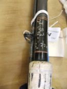 A two piece carbon fibre salmon spinning rod "The Tay", 12 ft, with cloth bag,