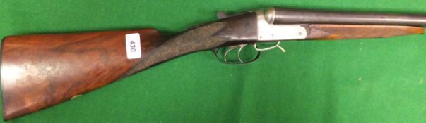 A Thomas Wild of Birmingham 12 bore shotgun, double barrel, side by side, box lock, ejector,
