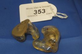 A pair of electronic fitted ear defenders