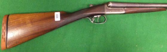 An E Fletcher of Gloucester 12 bore shotgun, double barrel, side by side, box lock, non ejector,