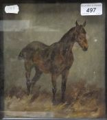 HENRY FREDERICK LUCAS LUCAS "Matchbox aged 19", study of a chestnut horse, oil on board,
