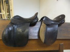 Two dressage saddles