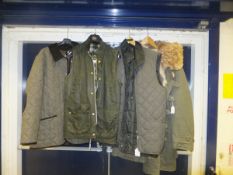 A Charles Tyrrhitt herringbone style quilted jacket, together with a sheepskin lined parka,