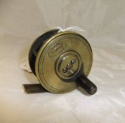 A Hardy 2¼" brass "Birmingham" plate wind reel CONDITION REPORTS The brass plate