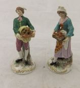 A pair of Derby figures of a cherry pie seller and bread seller,