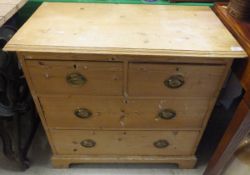A pine chest of two short over two long drawers,