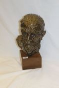 JULIET ANTHONY (20TH CENTURY) "The Raconteur", bronze bust of a bearded gentleman,