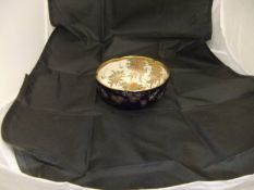 A fine quality modern Japanese Soko Satsuma pottery bowl with crimped rim,