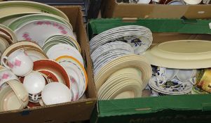 Two boxes of assorted china to include Susie Cooper, Shelley, Spode "Blue Bird",