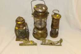 A brass miner's lamp by E Thomas & Williams Limited, Cambrian, No.