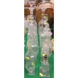 A pair of large cut glass decanters with stoppers,