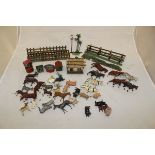 A large collection of vintage lead toy farm animals to include examples by Britain,