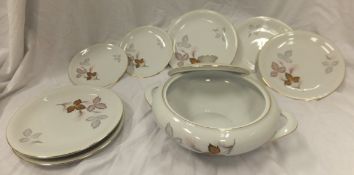 A box containing a KPM "Krister" pattern part dinner service, to include plates and tureens,