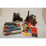 Two Mamod steam engines and a Vulcan Junior child's sewing machine (boxed)