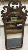 A 19th Century walnut and gilt decorated pier glass mirror,