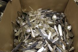 A large collection of assorted plated cutlery