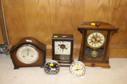 Three various mantel clocks,