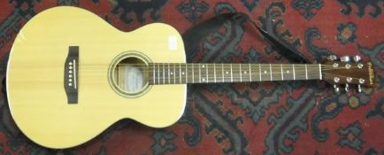 A Freshman six string acoustic guitar