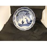 An 18th Century Japanese Arita blue and white porcelain dish,