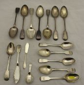 A collection of Victorian and Georgian silver table and dessert spoons,