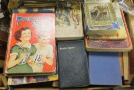 A box of mainly children's books to include "Topping Story book", etc,