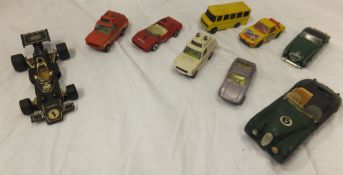 A large selection of mainly vintage Corgi toy cars, tractors,