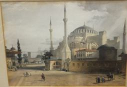 AFTER PLANCHE "Constantinople Mosque", together with an interior scene by the same hand,