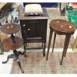 A 19th Century mahogany kettle stand raised on square tapering legs to spade feet,