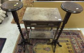 A square mahogany dining table on turned legs,