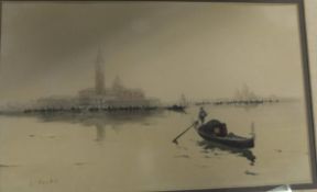 G APPLEBY ? "Venice", study of a gondola with buildings in the background, watercolour,