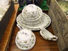 A collection of Bristol semi-porcelain "Old Bristol Ivy" pattern dinner wares to include lidded