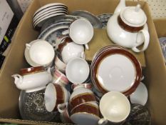 Five boxes of assorted dinner, tea and other china wares, to include Crown Staffordshire,