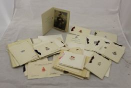 A collection of vintage Christmas cards, many relating to World War II and military subjects,