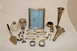 A quantity of various silver and plated and wares to include a Victorian open salt,