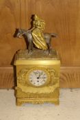 A 19th Century French gilt bronze cased mantel clock,