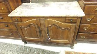 A 19th Century French walnut side cabinet,