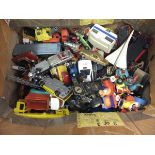 A box containing a large collection of mainly Dinky and Corgi toys,