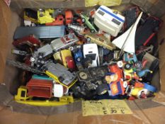 A box containing a large collection of mainly Dinky and Corgi toys,