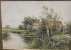 HENRY J KINNAIRD (1861-1929) "The Old Mill Essex", watercolour,