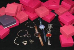 A collection of Pia jewellery, including five various bracelets, four fashion watches,