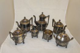 A 19th Century American Reed and Barton seven piece plated tea set,