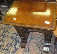 A quartetto set of mahogany occasional tables with bamboo style turned supports CONDITION