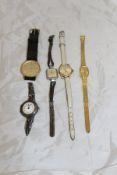 A Tissot lady's wristwatch, a Perfex lady's wristwatch,