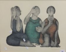 AFTER CLARE BASSETT "Hear no evil", limited edition colour print No'd.