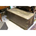 A 19th Century teak military chest, the top inscribed "L:Col: Burmeister,