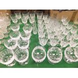 A suite of Atlantis lead crystal glassware comprising seven red wines, eleven white wines,