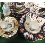 A collection of decorative china wares to include two 19th Century Mason's style plates painted in