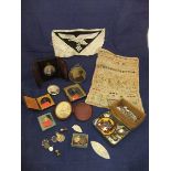 A box of assorted miscellaneous sundry items to include silver photograph frame,