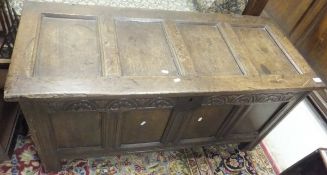 A circa 1700 oak coffer,